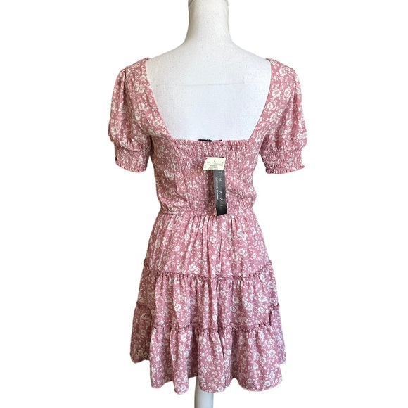 Trixxi Floral Smocked Sleeve Mini Dress Size Small - Picture 10 of 16